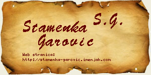 Stamenka Garović vizit kartica